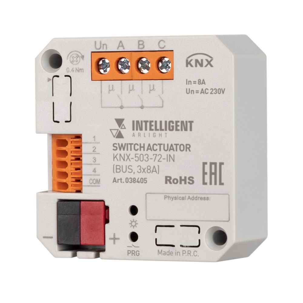 INTELLIGENT ARLIGHT Релейный модуль KNX-503-72-IN (BUS, 3x8A) (IARL, IP20 Пластик, 3 года) INTELLIGENT ARLIGHT Релейный модуль KNX-503-72-IN (BUS, 3x8A) (IARL, IP20 Пластик, 3 года)