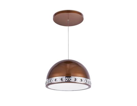 Подвесной светодиодный светильник FA9497 CF/CH кофе/хром 4200K 36W D400*770 (без ПДУ)