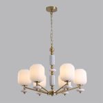 8334/6 MODERNI бронза/белый, металл/керамика/стекло Люстра E27 6*40W 220V ALEGRA