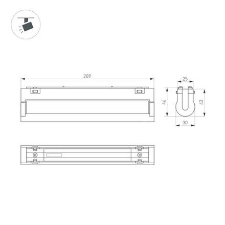 Светильник MAG-VIBE-LASER-TURN-L209-12W Warm3000 (BK, 24 deg, 48V) (Arlight, IP20 Металл, 5 лет)