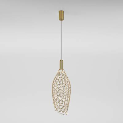 Подвесной светодиодный светильник с металлическим плафоном 90380/1 золото, LED