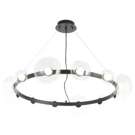 Люстра Crystal Lux BOSQUE SP12 BLACK/TRANSPARENT 0270/312