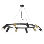 LR0204058751 Люстра RULLO 10х50W GU10 ЧЕРНЫЙ/ЗОЛОТО (571020+214440-5+214487-5+202431-10)