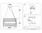 Хрустальный подвесной светодиодный светильник TR5309 GD/CL золото/прозрачный 100W D500*750 (Без ПДУ)