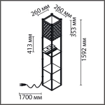 8093/1F COMFI LN26 460 черный/белый, дерево/текстиль Торшер Е27 1*60W 220V PRACTIC