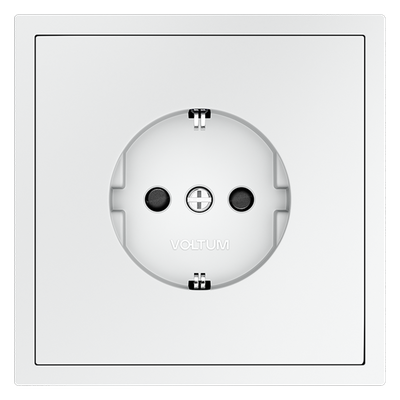 VLS040202 Розетка встраиваемая VOLTUM S70 с заземлением и защитными шторками, 16А, (белый матовый) (ТМ Maytoni)