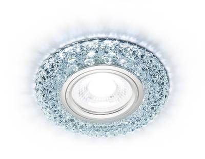 Встраиваемый точечный светильник со светодиодной лентой S291 CH хром/прозрачный хрусталь/MR16+3W(LED COLD)