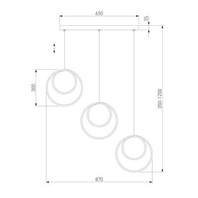 Подвесной светильник 90308/3 черный, LED