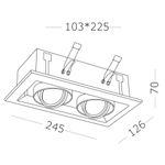 ST250.548.02 Св-к встр. Черный GU10 2*50W  L245xW126xH70 220V Без ламп