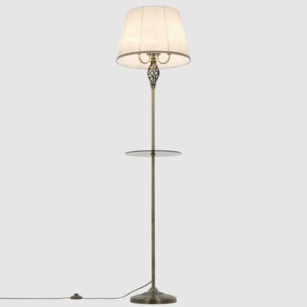 Citilux Вена CL402930T Торшер бронза со столиком и белым абажуром