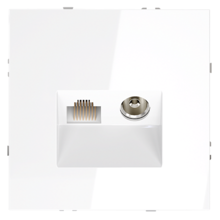 VLS060701 Розетка телевизионная встраиваемая VOLTUM S70 TV+RJ45 кат. 6, (белый глянцевый). (ТМ Maytoni)