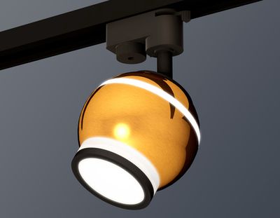 Комплект трекового однофазного светильника с подсветкой XT1105006 PYG/SBK/FR золото желтое полированное/черный песок/белый матовый MR16 GU5.3 LED 3W 4200K (A2521, C1105, N7121)