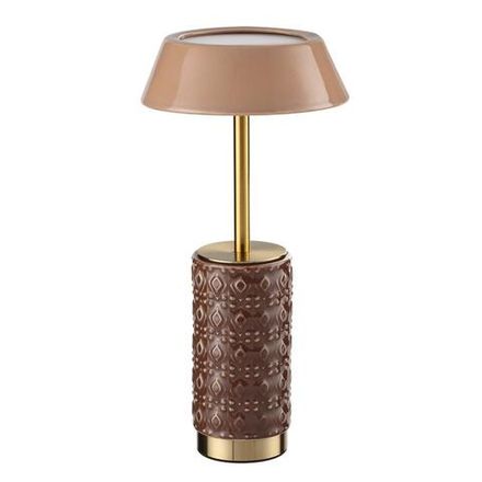 5453/8TLA L-VISION ODL_EX26 светлая бронза/бежевый/кофейный/металл/керамика Настольная лампа беспроводная LED*8W 3000K LULU