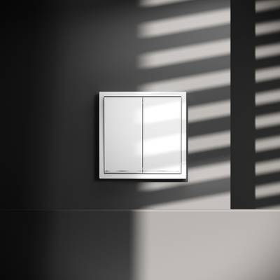 VLS020401 Проходной переключатель встраиваемый VOLTUM S70 двухклавишный с подсветкой 10А, (белый глянцевый) (ТМ Maytoni)