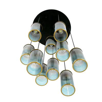 8401/10 MODERNI LN черный/античная бронза/серо-синий, металл/стекло Люстра E14 10*40W 220V MURANO