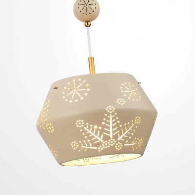 5444/1A PENDANT ODL_EX26 031 бежевый/античная бронза/металл/керамика Подвес E27 1*40W KARELIA