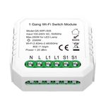 ST9000.500.01C WIFI реле 1 канал, 10A Белый - -*Max 2300W/250W - Ra  IP20 L46xW46xH18 100-240V