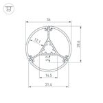 Профиль ROUND-D36-360-2500 ANOD BLACK (Arlight, Алюминий)