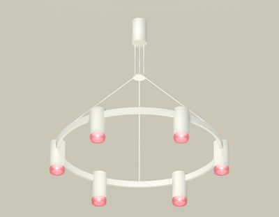 Комплект подвесного светильника с композитным хрусталем XB9021201/6 SWH/PI белый песок/розовый MR16 GU5.3 (С9021, N6152)