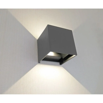 08585,16(3000K) Светильник Куб темно-серый w10*10 h10 Led 6W (3000K) IP65