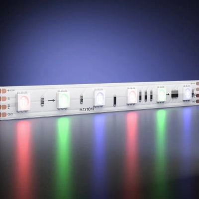 Светодиодная лента 24В 5050 14,4Вт/м 5м IP67 Адресная (SPI) Цветная (RGB) 201248. TM Maytoni