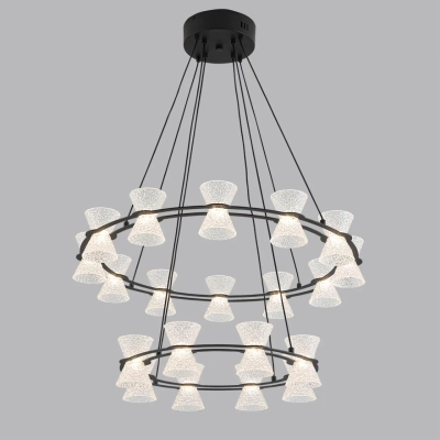 8341/70L LEDIO LN26 227 черный/прозрачный металл/акрил Люстра подвесная LED 70W 3000K 220V VINORA