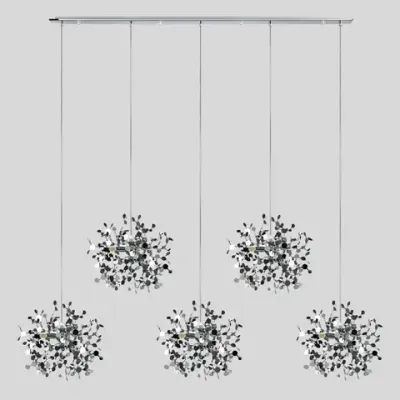 L5PL721134 Подвес пятерной линейный EXTRA 5x3x5W(led) G9  (721134 - 5 + 572164 -1) ХРОМ Lightstar