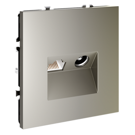 VLS060704 Розетка телевизионная встраиваемая VOLTUM S70 TV+RJ45 кат. 6, (шелк). (ТМ Maytoni)