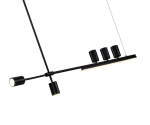 07618-150,19 Люстра Рия черный L150 h116/86/46 GU10 5*5W+Led 15W (4000K) (лампы в комплекте)