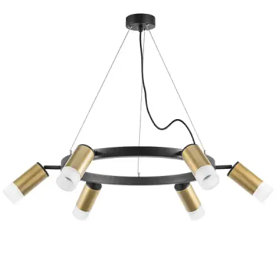 LR0164061 Люстра RULLO 6х50W GU10 ЧЕРНЫЙ/ЗОЛОТО (571016+214440-6+202431-6)