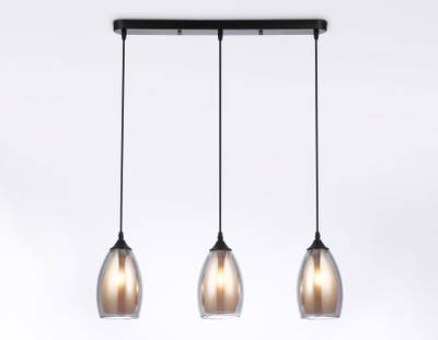 Светильник подвесной TR3537/3 BK/SM/FR черный/дымчатый/белый матовый E27/3 max 40W 640*120*820