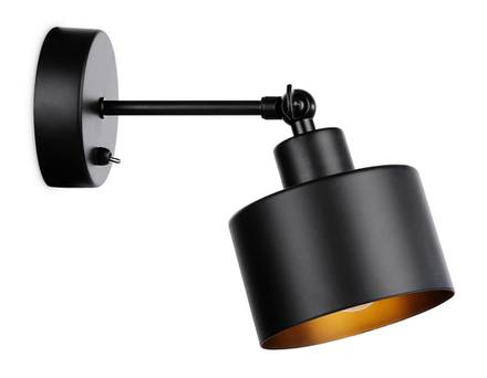 Накладной спот с выключателем в стиле лофт TR8137 BK черный E27 max 40W D120*290