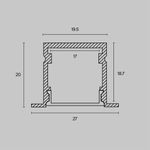 Алюминиевый профиль встраиваемый 27x20, ALM-2720-S-2M. TM Maytoni