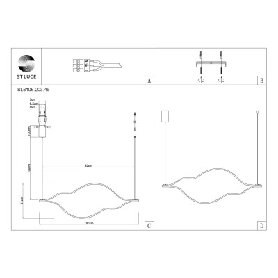 SL6106.203.45 Светильник подвесной ST-Luce Золотистый/Белый LED 1*45W 4000K