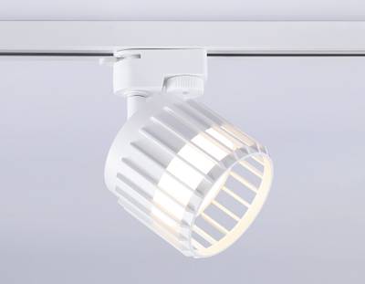Трековый однофазный светильник со сменной лампой GL5348 WH белый GX53 D100*80