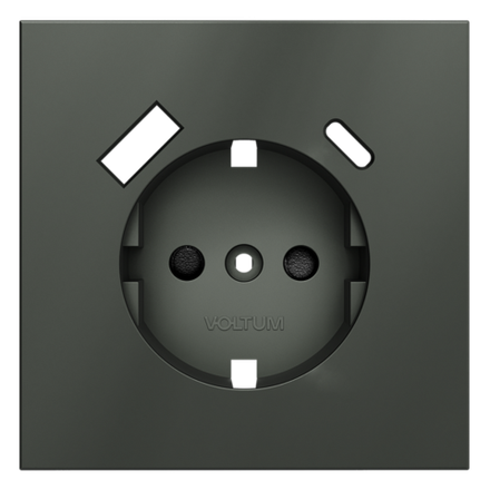 VLS001006 Накладка для розетки с заземлением и защитными шторками, с USB A+C, S70 (титан). (ТМ Maytoni)