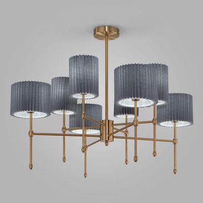 Умный потолочный светильник с тканевыми абажурами 60162/8 латунь