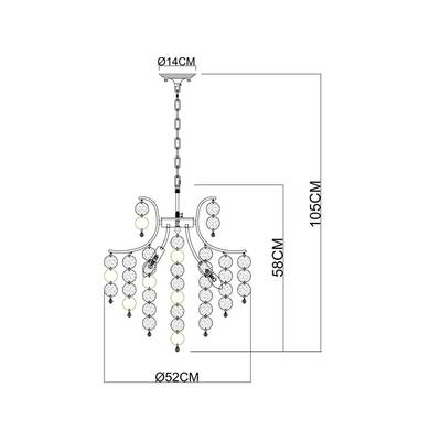 Подвесная люстра Arte Lamp PIPIRIMA A4089LM-6AB, 6хE14