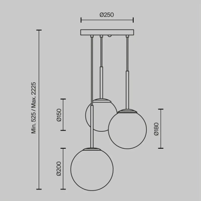 Подвесной светильник Базовая форма / Basic form E14х3, MOD321PL-03W. TM Maytoni