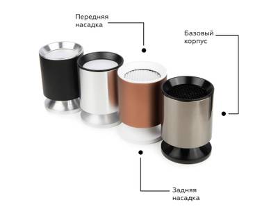 Насадка задняя накладная для корпуса светильника с диаметром отверстия D60mm N6902 PBK черный полированный D60*H25mm Out20mm