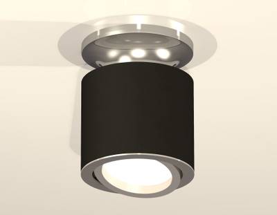 Комплект накладного поворотного светильника XS7402081 SBK/PSL черный песок/серебро полированное MR16 GU5.3 (N7927, C7402, N7003)