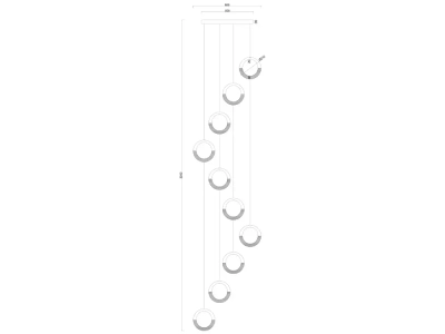 Подвесная люстра ARTE LAMP MONTANA A7777SP-10GO, 1хLED