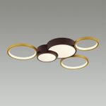 5255/80CL LEDIO LN23 черный, матовое золото Люстра потолочная диммир. с ДУ LED 80W 5280Лм 220V NORBERT