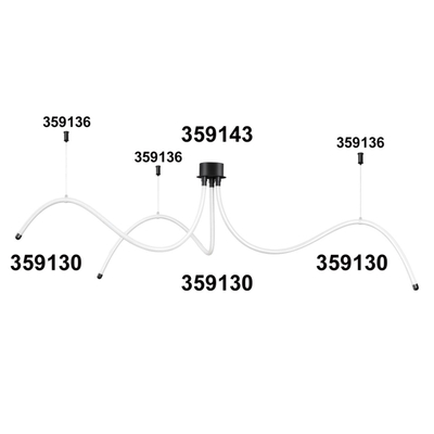 359136 KONST NT23 087 черный Подвесной комплект с 1,5 метровым тросом IP20 RAMO