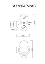 Бра Arte Lamp ALBUS A7780AP-2AB, 2хG9