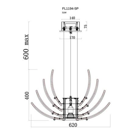 Подвесная люстра Florencia FL1194-5P, LED