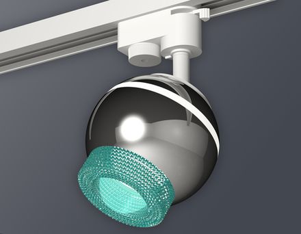 Комплект трекового светильника XT1104004 PSL/BL серебро полированное/голубой GU5.3 LED 3W 4200K (A2520, C1104, N7194)