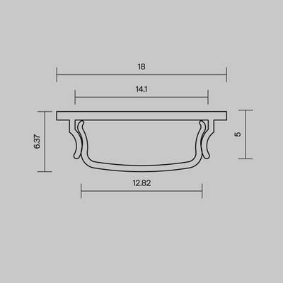 Алюминиевый профиль накладной с вертикальным изгибом 18x6 (Серебро, 2 м), ALM-1806-S-2M 631016