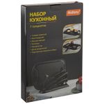 Набор кухонный COLTELLO NERO (7 предметов): 3 ножа, ножницы, овощечистка, разд. доска, подставка