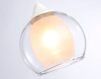 Подвесной светильник TR3538 WH/CL/FR белый/прозрачный/белый матовый E27 max 40W D130*800